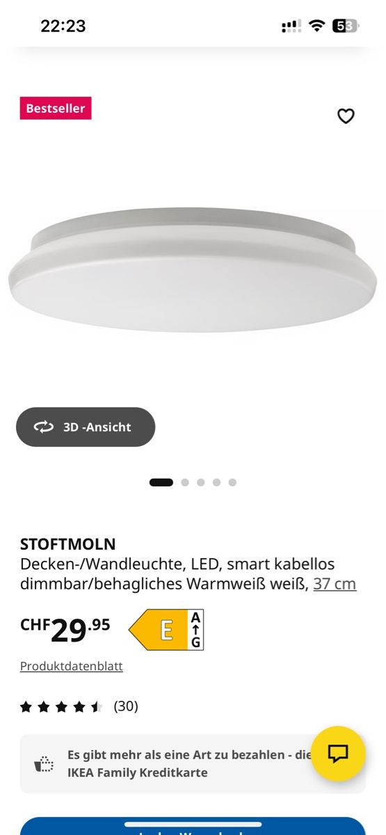 Ikea Lampade: Brand New IKEA STOFTMOLN Smart LED Lamp – Nuovo e nell'imballaggio originale da Basel venduto da mac_z7c7