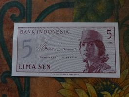INDONESIE  5 Sen  Billet