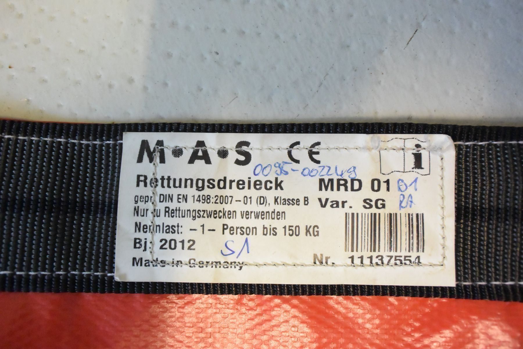 Tous les outils: Rettungs-Dreieck-Tuch MAS MRD01 GEBRAUCHT – Neuf (Voir description) à Münchenstein par hebetechnik-shop 7