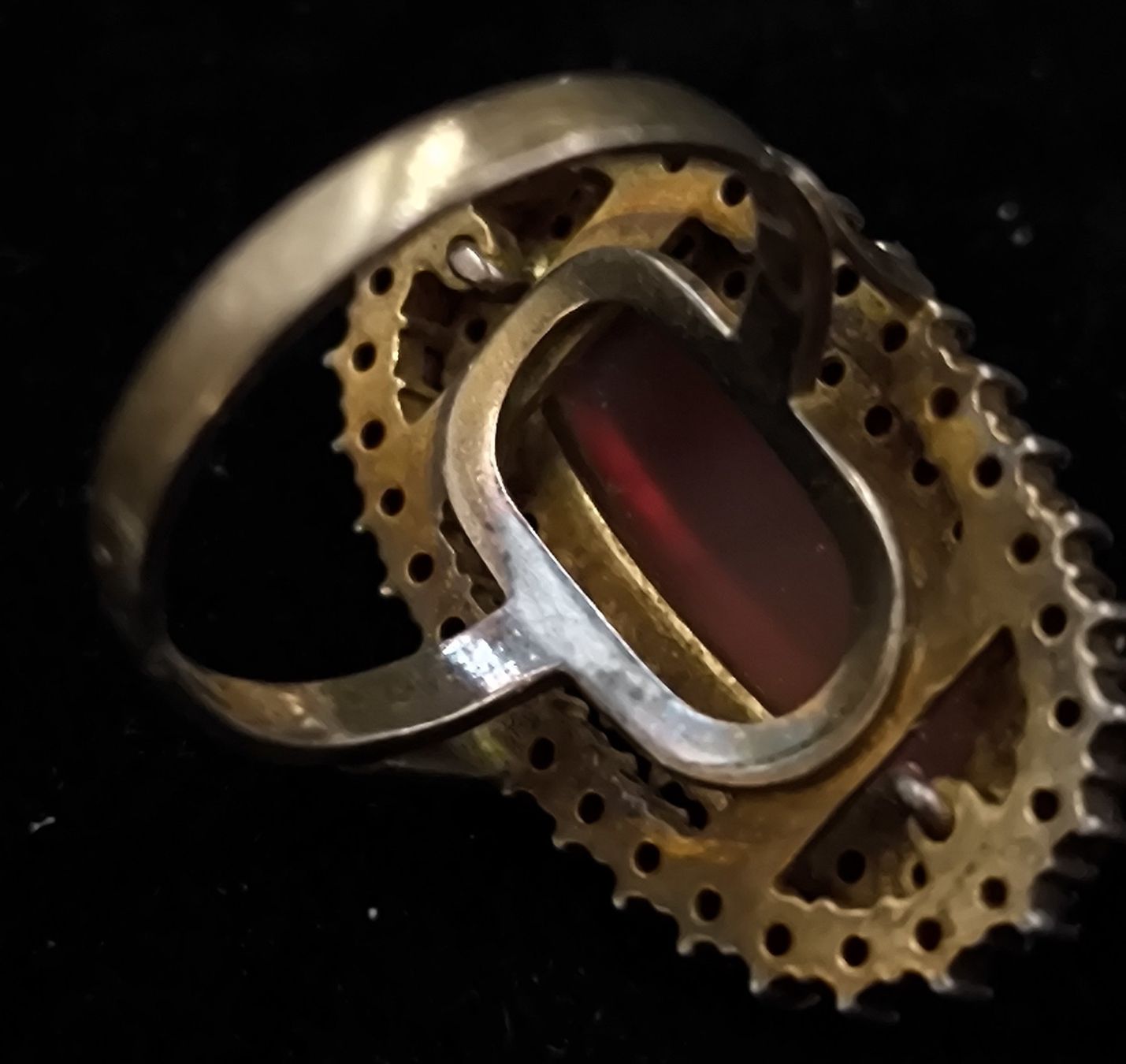 Anelli: Alter Ring, Stein ?, 800er Silber / Vergoldet – Usato da Rorschacherberg venduto da snOOpydOg11 6
