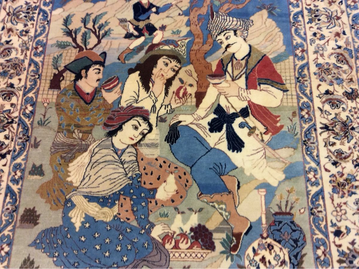 Tappeti: Persischer Orientteppich, Isfahan Bildteppich! N 375 – Usato da Zürich venduto da Hemmat 1