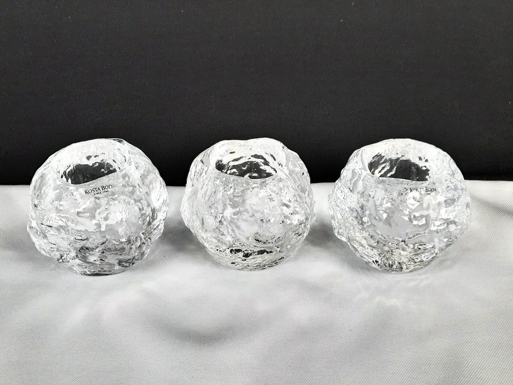 Kosta Boda Portacandele: KOSTA BODA Schneeball- Teelichter 3er-Set – Nuovo (secondo la descrizione) da Beinwil am See venduto da Restwert_Beinwil 2