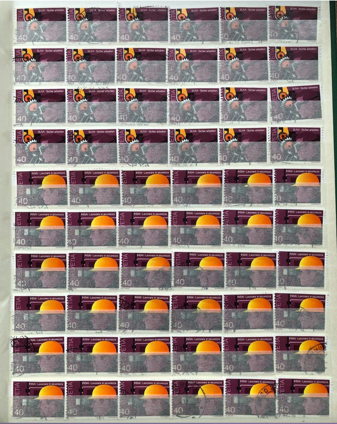 Alle Briefmarken: Nr.614/616 mit Stempel 60 Stück    – Gebraucht aus Aarau von Billa007