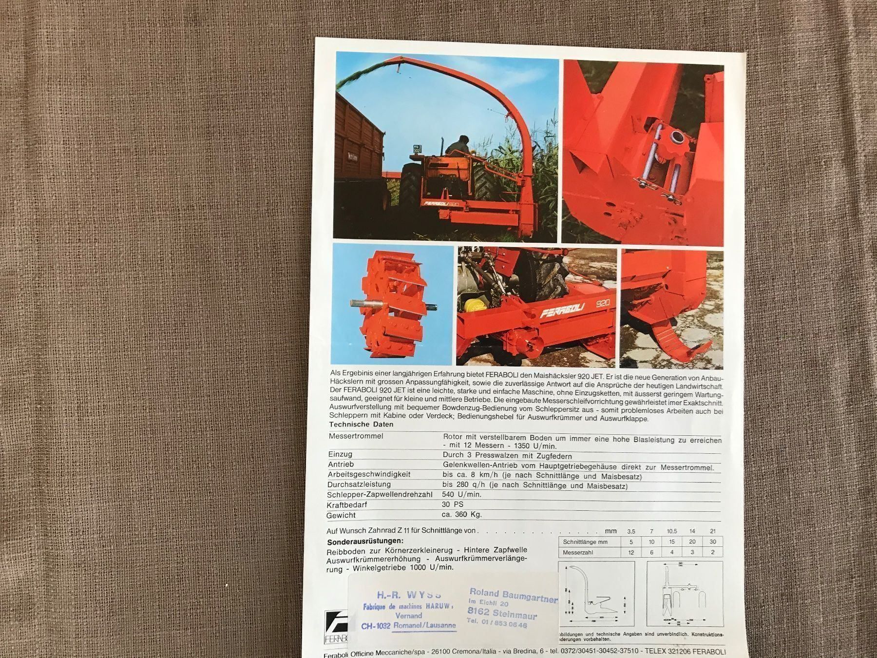 Documenti: Feraboli Prospekte – Usato da Balterswil venduto da Jeko1967 1