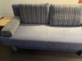 Schlafsofa, ausziehbar, blau