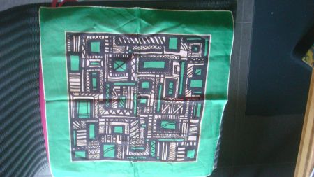 Baumwolltuch Vintage graphisches Muster handrolliert 42 x 41