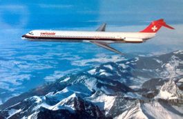 Swissair Postkarte mit ✈ DC-9-81 / HB-INC