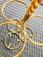 Vintage Messing Flaschenhalter / Flaschenständer 3 Flaschen