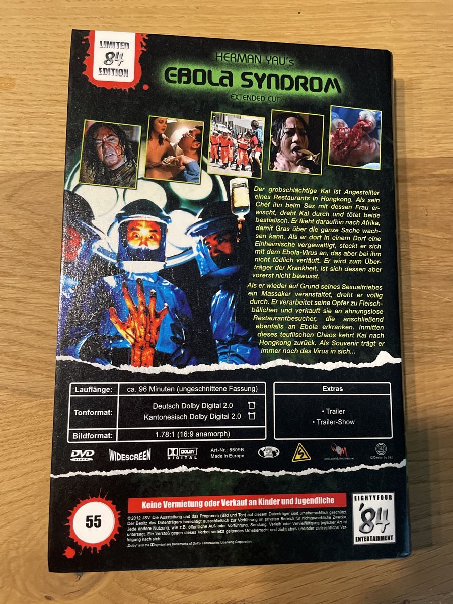 Tutti i DVDs: Ebola Syndrom Grosse Hartbox DVD – Usato da Hagendorn venduto da masterchieff 1