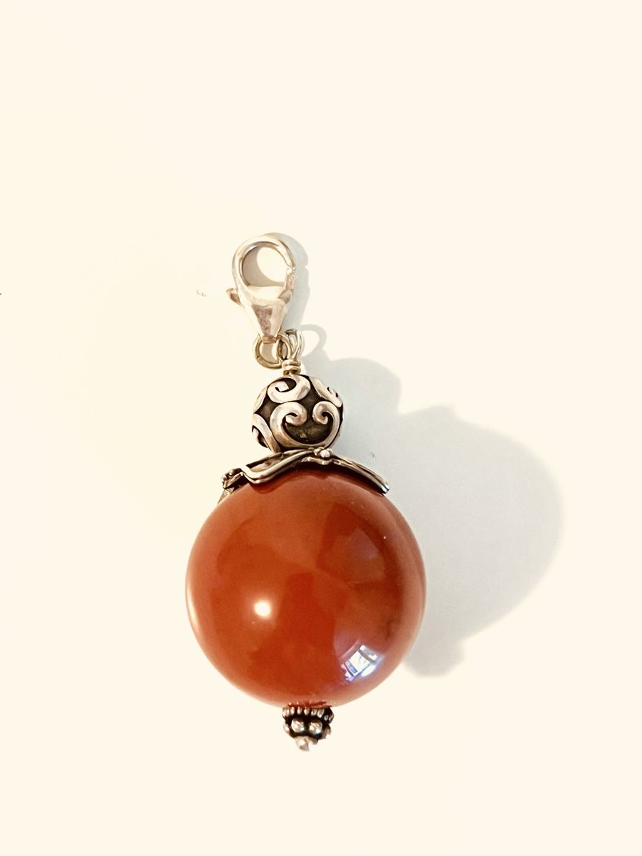 Ciondoli: Red Agate Sterling Silver Filigree Pendant – Usato da Rüschlikon venduto da topswissvintage 2