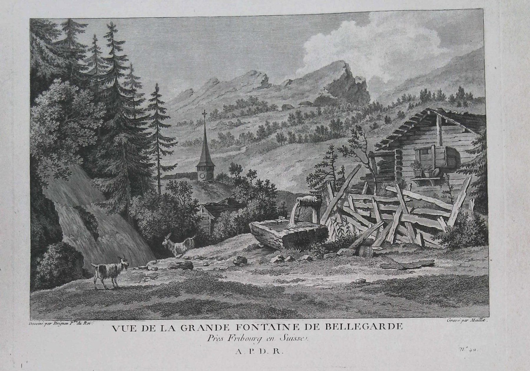 Stiche: Bellegarde Originalkupferstich 1780 – Gebraucht aus Rafz von Helvet32 1