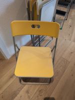 4 Klappstühle Kunststoff Metall gelb weiss gebraucht