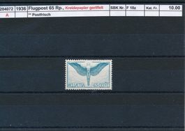 1936 Flugpost - 65 Rp.,Kreidepapier geriffelt, ** postfrisch