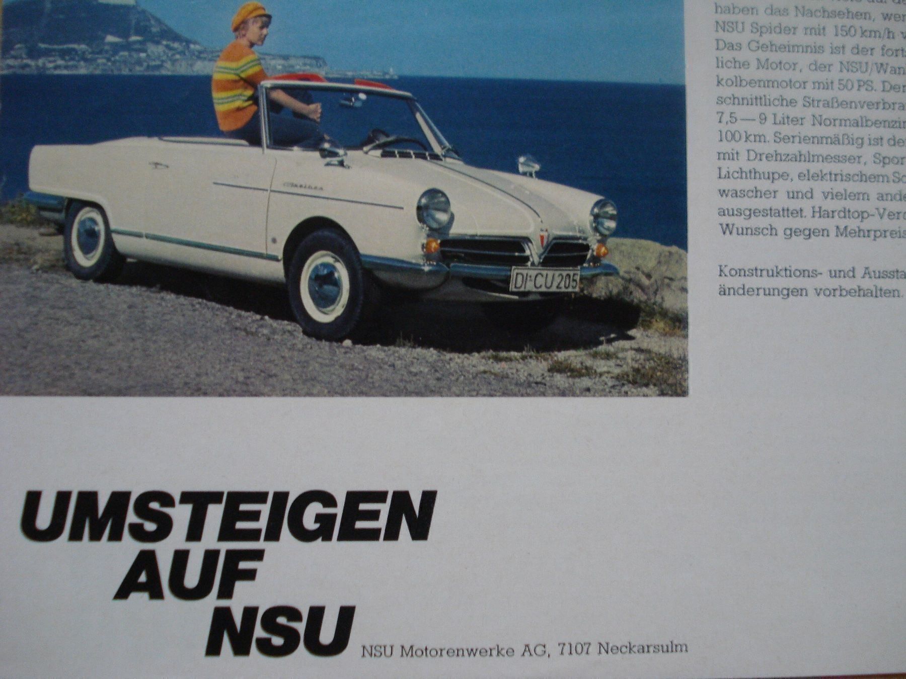Dokumente: Autoprospekt NSU TT von 1968  !! – Gebraucht aus Basel von EdiEberle 5