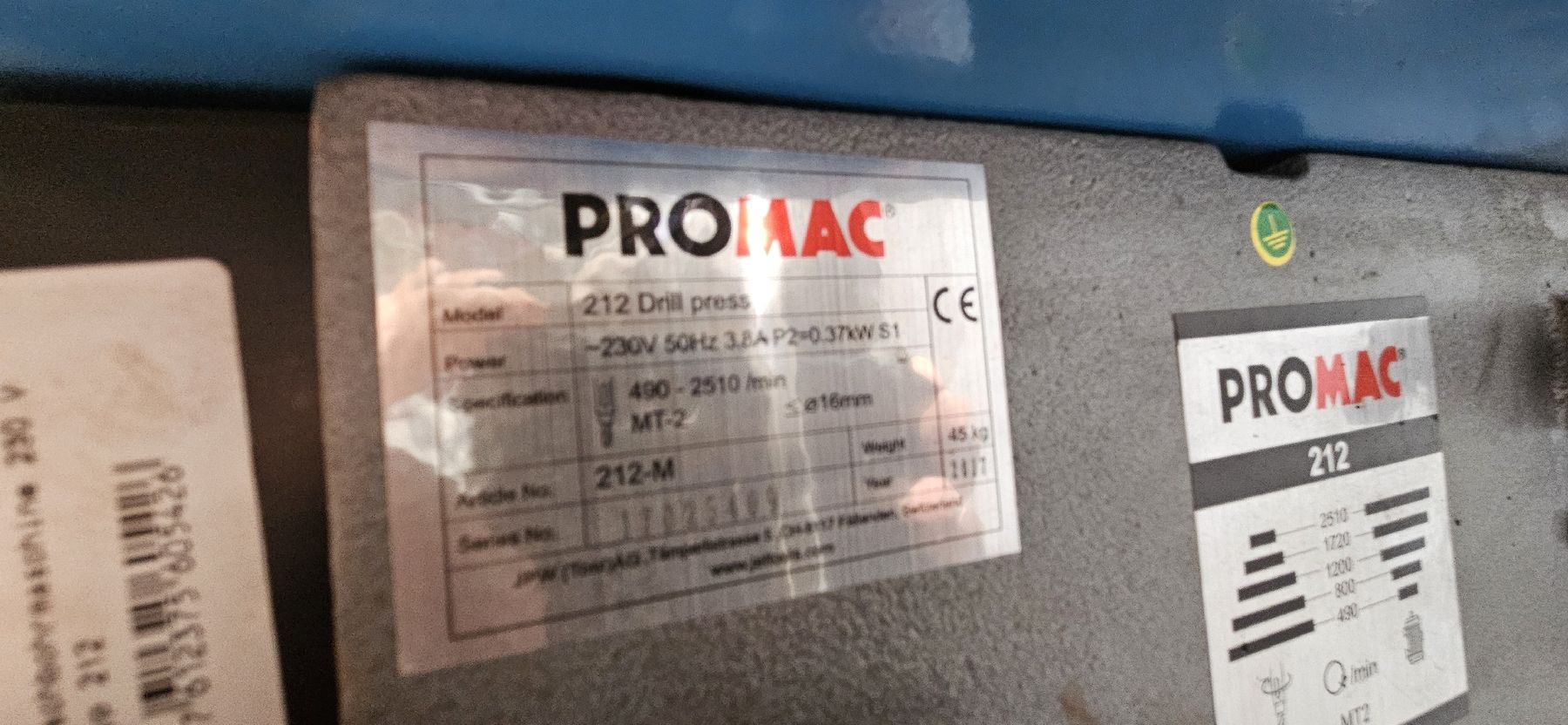 Promac Perceuses: Ständerbohrmaschine ProMac – D'occasion à Walterswil BE par RAMVAN 2