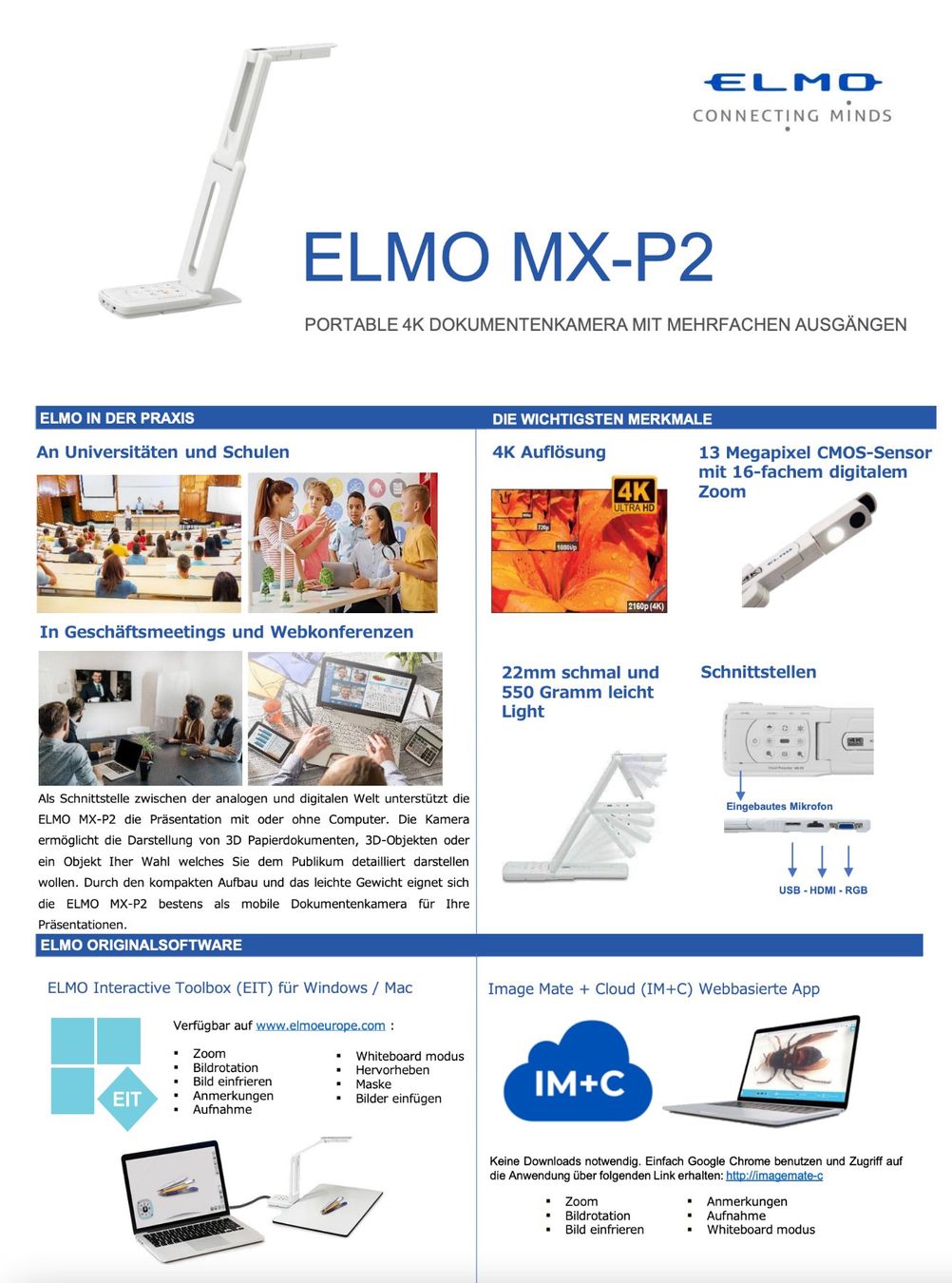 Elmo Videocamere: Visualiser - ELMO MX-P2 - Portabel (4K) – Usato da Emmen venduto da Highlife_Technik 4