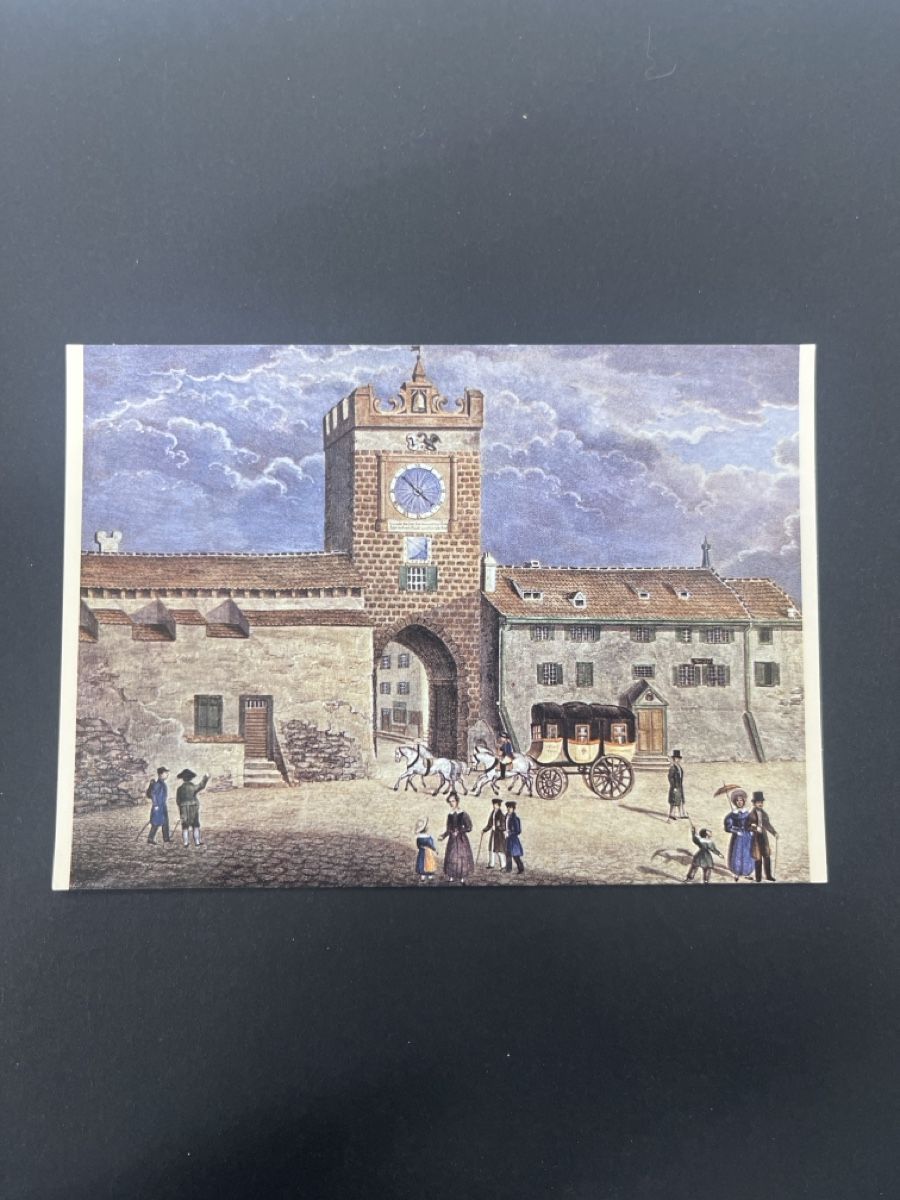 Cartoline postali: Ansichtskarte PTT-Museum Basel Aeschenschwibbogen 1840 – Usato da Muttenz venduto da Totkel