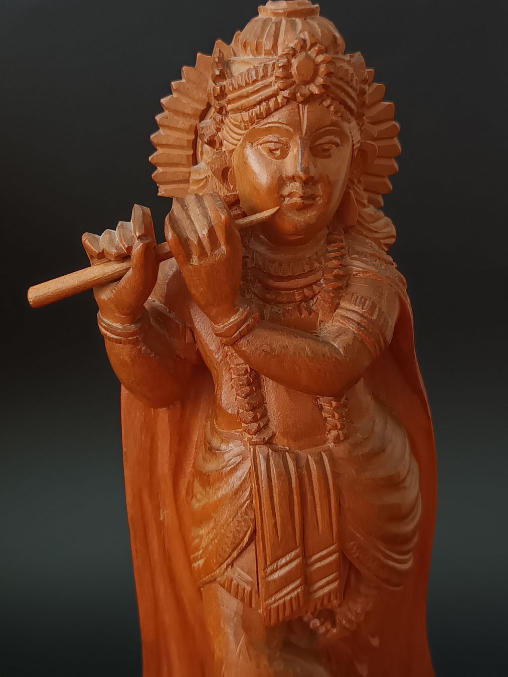 Figuren: Handgeschnitzte Krishna Holzfigur mit Flöte  – Gebraucht aus Allenwinden von pro_nmg9 3