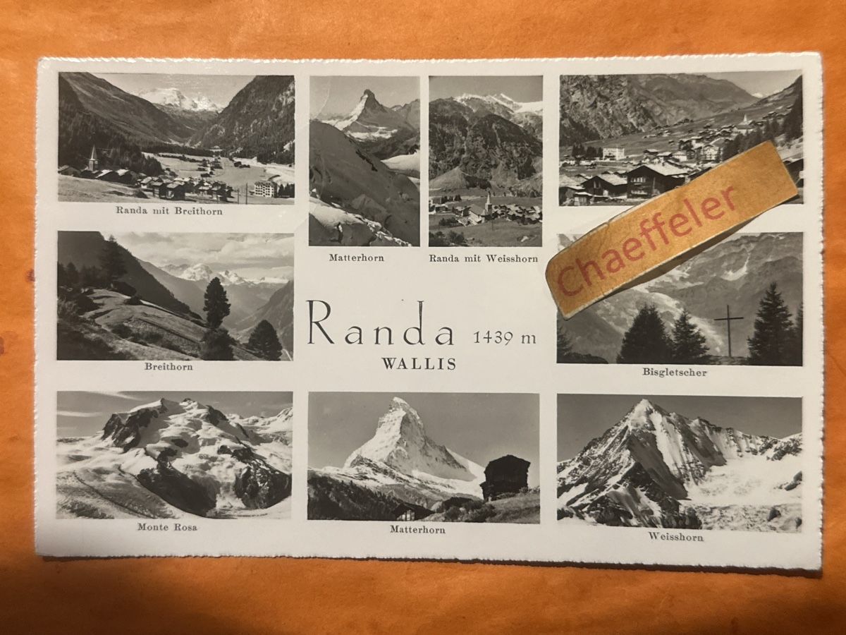 Cartoline postali: 1956 Randa Wallis – Usato da Zürich venduto da Chaeffeler