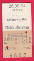 KARTON BILLETT,AFFOLTERN AM ALBIS - ZÜRICH ALTSTÄTTEN,2.KLAS