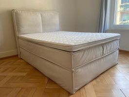 Premium Boxspringbett KINX -140 x 200 cm mit Kopfteil 130cm
