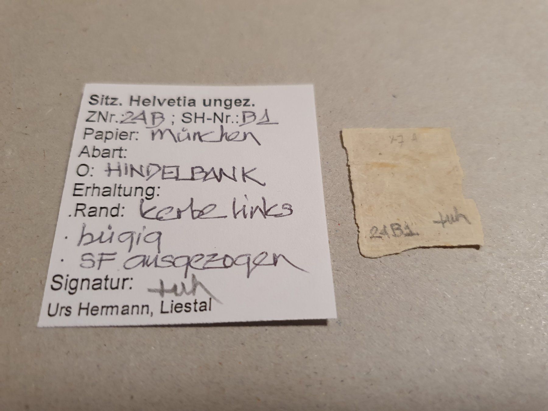Tutti i francobolli: Strubel 24B Kat. 140.- Hindelbank + Befund – Usato da Balgach venduto da SIMEON27 2
