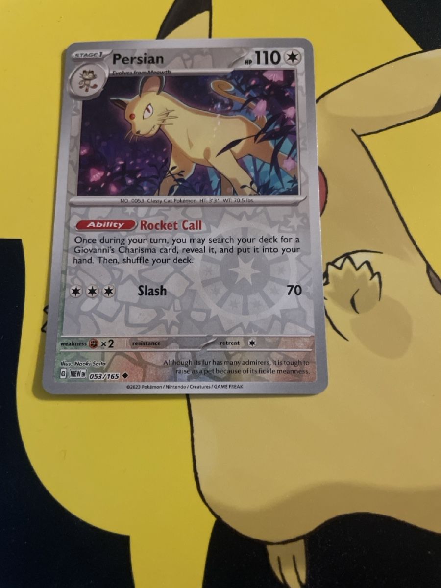 Pokémon Sammelbilder & Trading cards: Persian 053/165 Reverse Holo Pokemon 151 – Gebraucht aus Bazenheid von Toulouse12