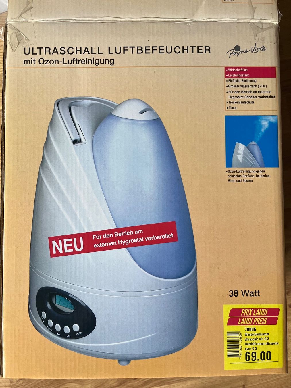 Umidificatori d'aria: Luftbefeuchter / Wasserverdunster mit Ozon, Prima Vista – Usato da Frutigen venduto da Distel14