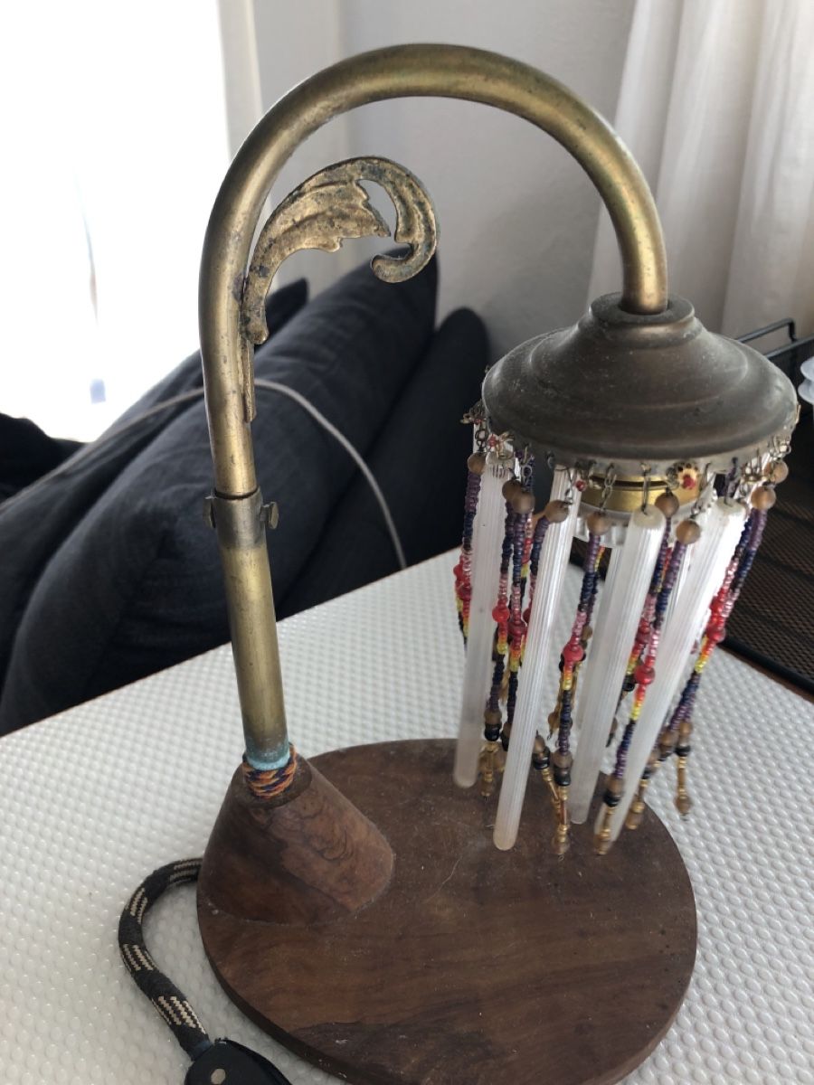 Lampade: Vintage Lampe Messing Glas Perlen – Usato da Winterthur venduto da Chepa61