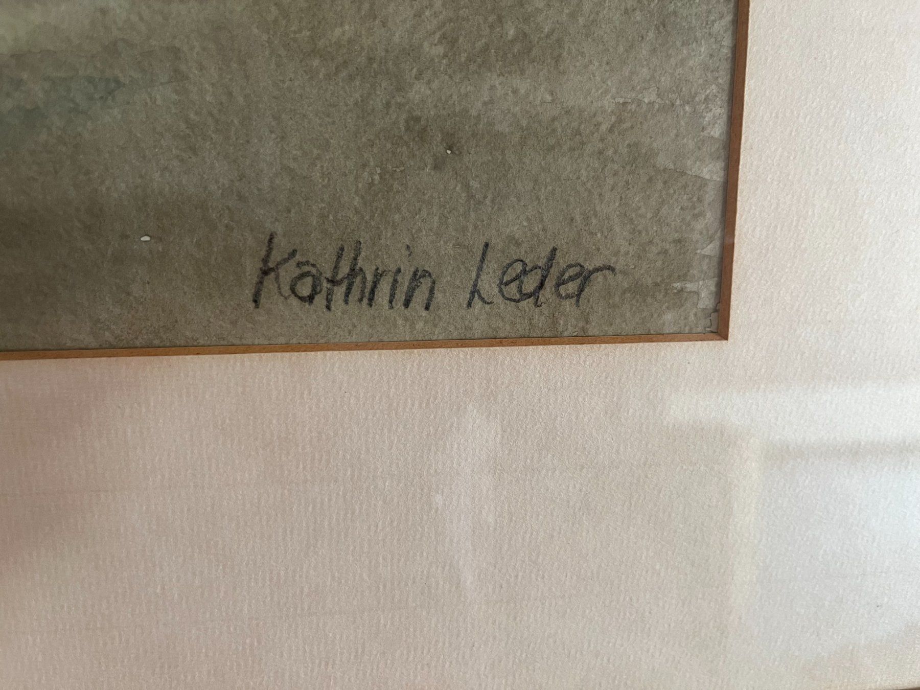 Dipinti: Kathrin Leder, Aquarell signiert,  Ost/West – Usato da Aarau Rohr venduto da Hohenstaufen1208 1