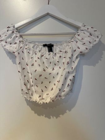 Forever 21 Crop Top mit Rosenmuster, Grösse S