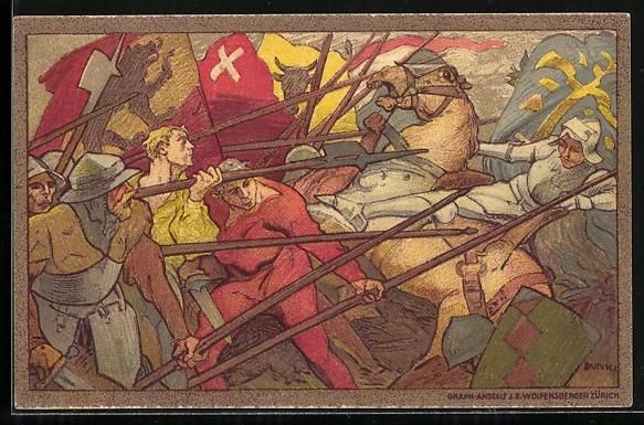 Cartes postales: Schweizer Bundesfeier 1911, Schlachtszen – D'occasion à Berlin par bartko-reher