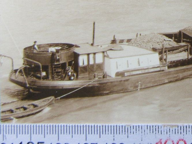Cartoline postali: BASEL  SCHLEPPKAHN UND 2 SEITENRADSCHLEPPDAMPFER REPRO 1922 – Usato da Ettingen venduto da Hausi4711 2
