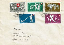 1951 - Satzbrief B51-B55 oblit. Zürich 26