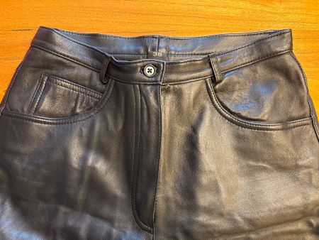 Schwarze Lederhose Gr. 38,