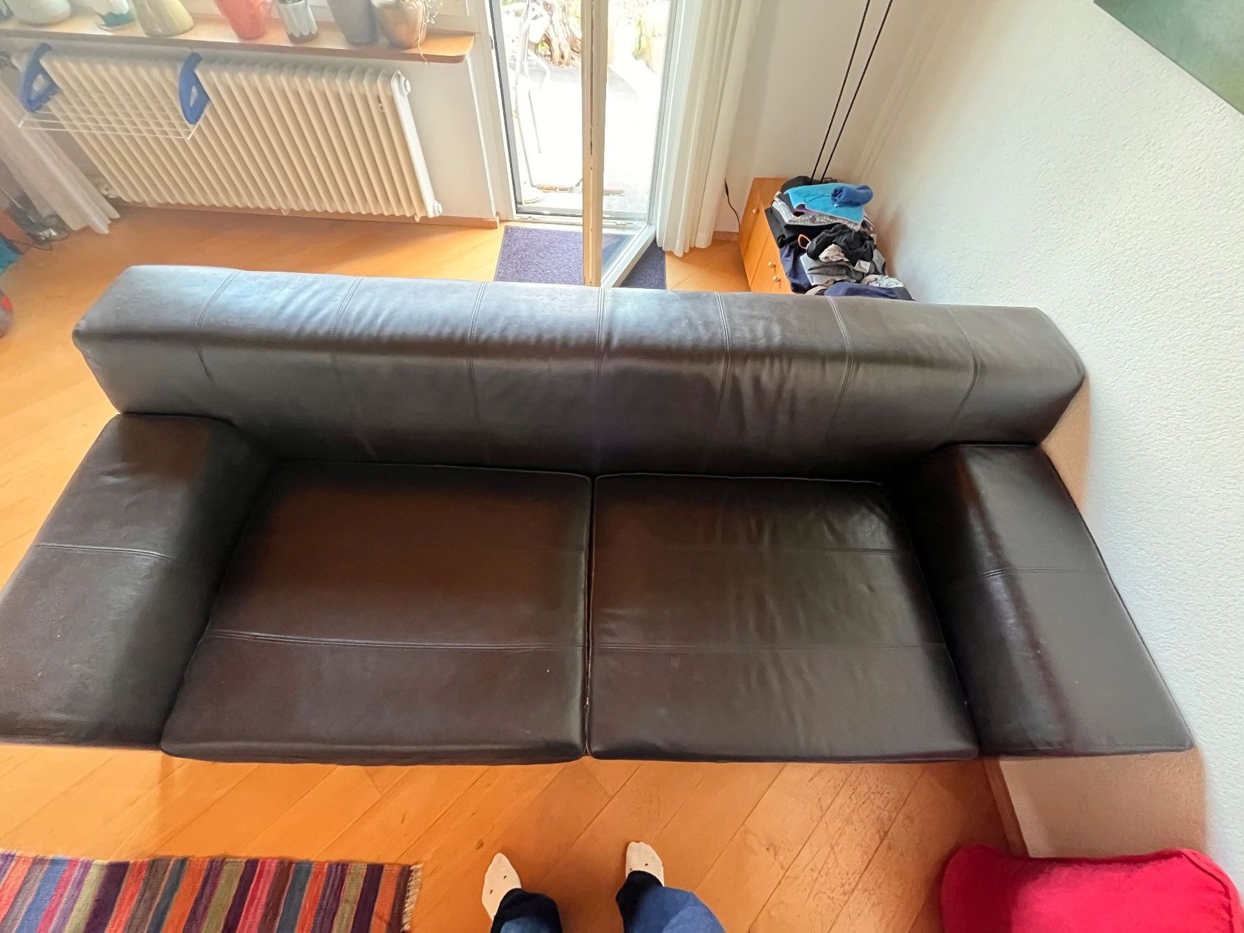 Divani: Grosses Sofa aus dunkelbraunem Echtleder – Usato da Rüti ZH venduto da kraner 2