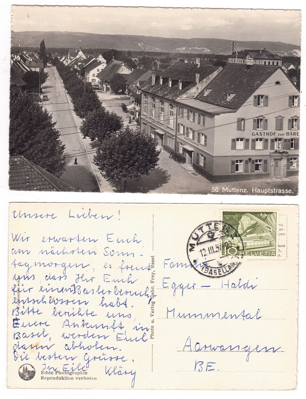 Cartes postales: Muttenz, Hauptstrasse – D'occasion à La Tour-de-Peilz par amjust