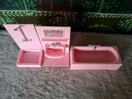 Badezimmer von Jean W. Germany 70er Jahr fürs Puppenhaus