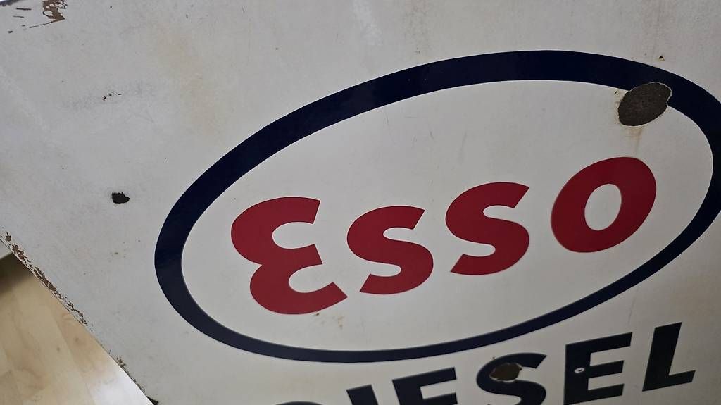 Ecriteaux: Grosses Esso Emailschild 85x85 – D'occasion à Ettingen par 1964erNachtzugfahrer 2