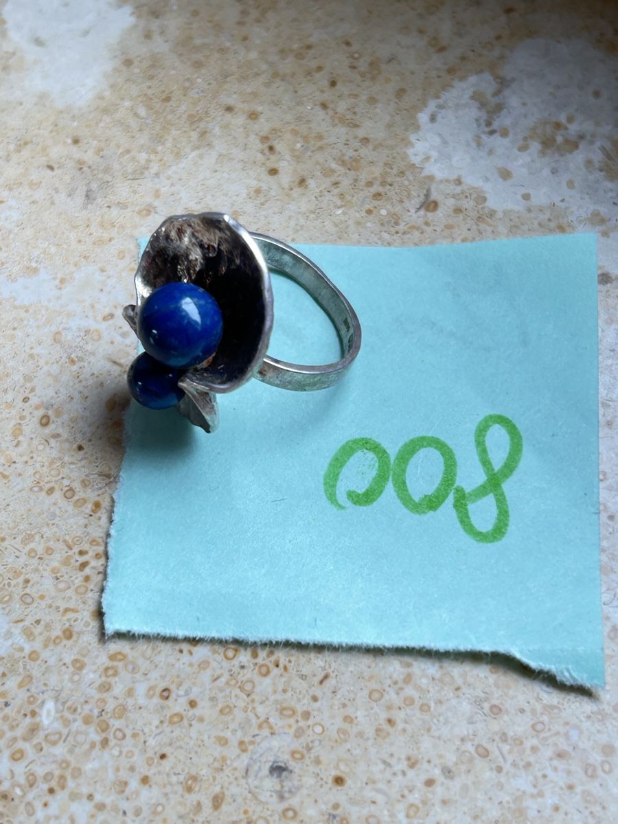 Anelli: Silberring Lapislazuli Kugeln, FLOWER (52) – Usato da Laufen venduto da belleskulptur 6