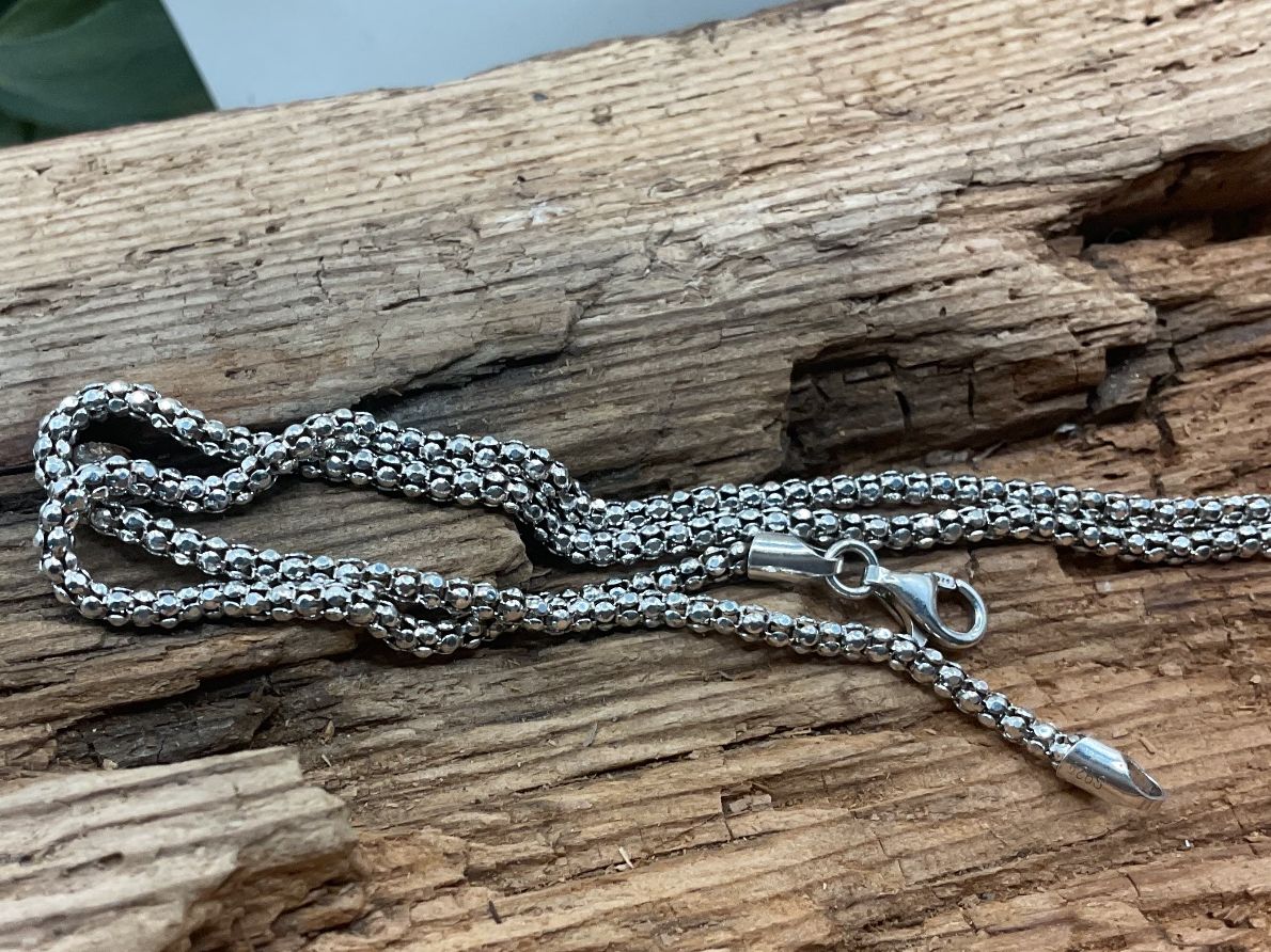Catenine: Silbercollier Popcornmuster, 56cm lang – Nuovo (secondo la descrizione) da luzern venduto da Alpendorf1 1