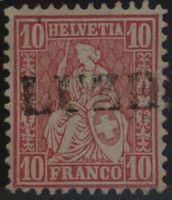 CH - Sitz. Helvetia - Zst. Nr. 38 - Stabstempel Luzern