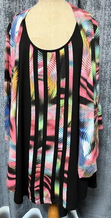 Sommertop mit offenem Cardigan Gr. 48