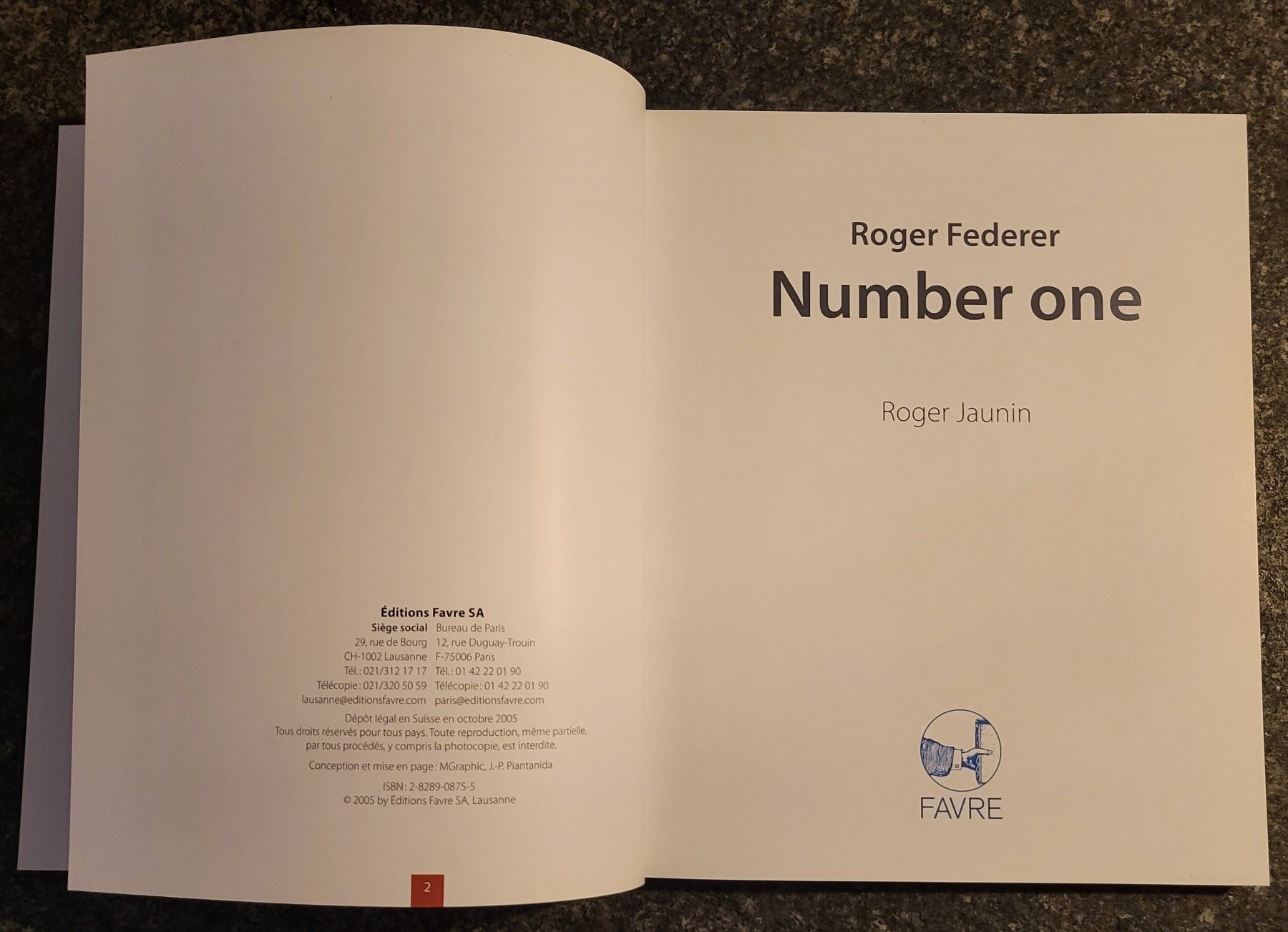 Bücher: Biographie Roger Federer  Number One – Gebraucht aus Montet (Glâne) von KOADA 2
