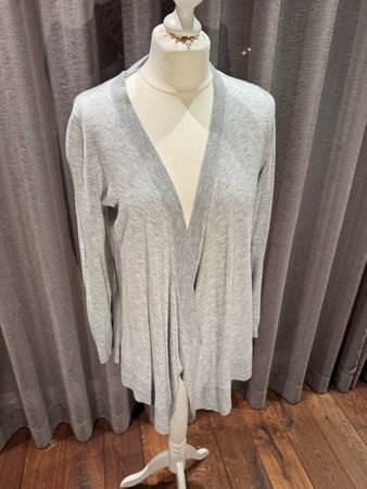 LOFT – Eleganter langer Cardigan in Hellgrau – Grösse M