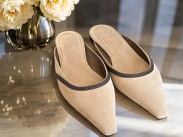 Mules donna Brunello Cucinelli camoscio beige