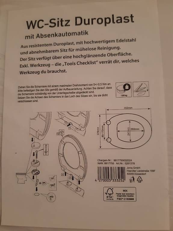 WC: WC-Deckel mit Absenkautomatik – Usato da Kaisten venduto da 332jd 1