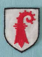 Vintage Badge Wappen Basel - Landschaft ST. GALLER STICKEREI