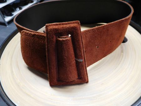 Breiter Taillen Leder Gurt Gürtel Gr. XS rehbraun