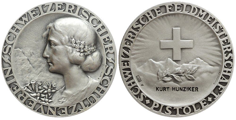 Medaglie: Silbermedaille nach 1921 Pistole – Usato da Chiasso venduto da Novamarketing